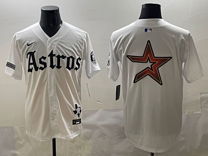 Men 2025 Houston Astros Blank White Five generations Joint Name Nike MLB Jersey style 22